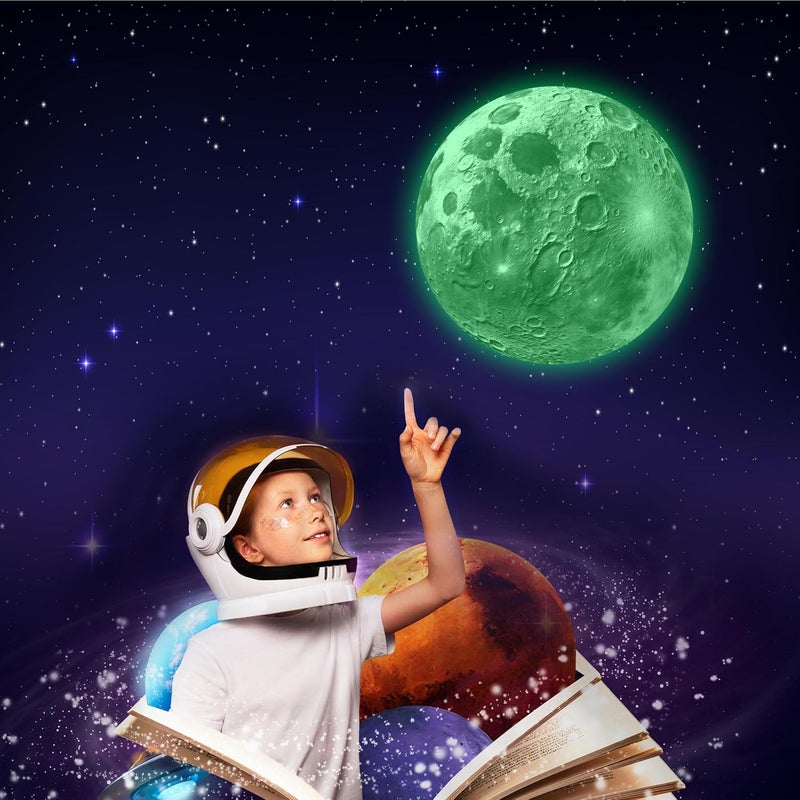 Robmoda Glow in The Dark Sun for Ceiling, Luminous Planet Wall Sticker, Kids Bedroom Wall Decal, Sticky Fluorescence Sun, Gift for Boys and Girls (Green) - Image 2